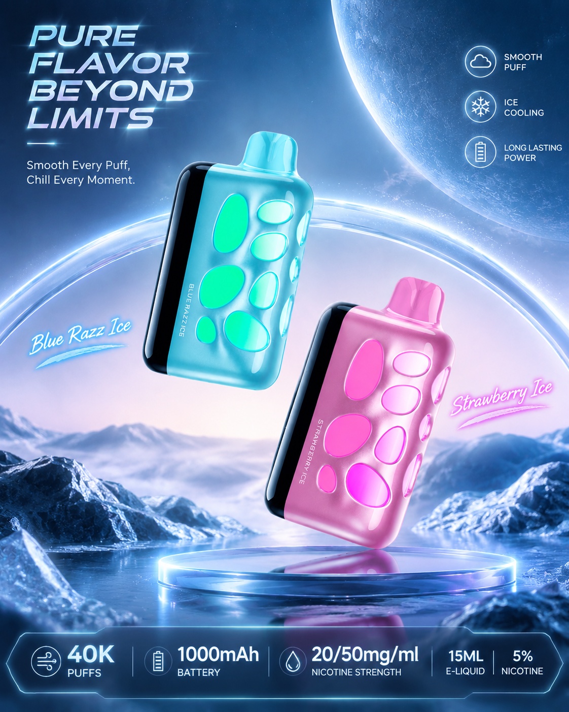 Vozol Rave – 40.000 Trekjes – 5% Nicotine